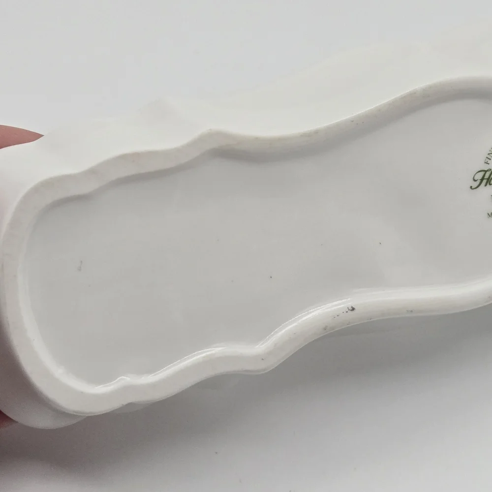 Vintage Hammersley England Fine Bone China Floral Butterfly Olive Mint Dish Tray